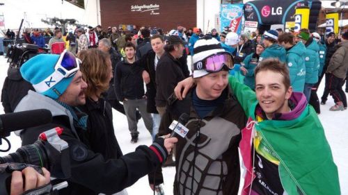Luca Matteotti alla sua prima vittoria in Coppa del Mondo